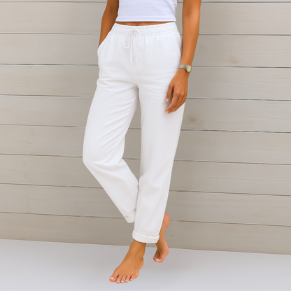 Maja - Pantalons Stretch en Lin Respirant Premium