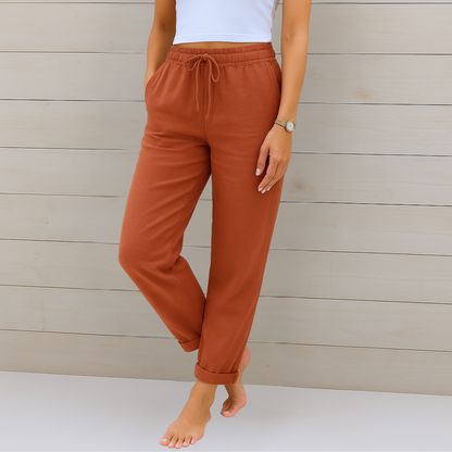 Maja - Pantalons Stretch en Lin Respirant Premium