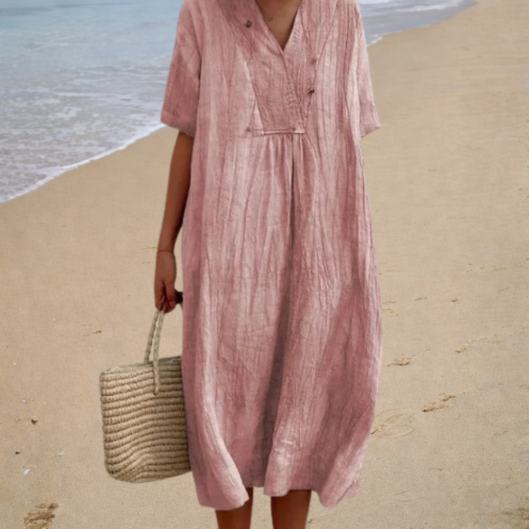 Élodie | Robe Longue Fluide à Col V