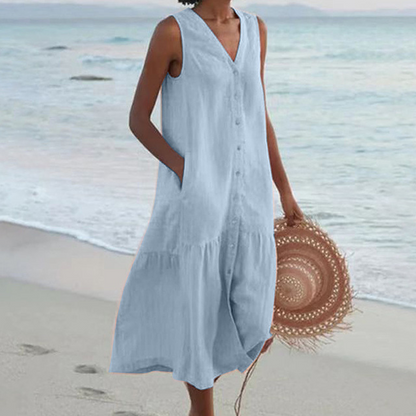 LYRA – ROBE D'ÉTÉ À COL EN V