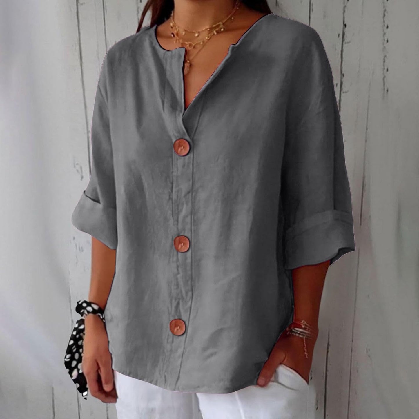 Clara - Blouse en Lin Décontractée
