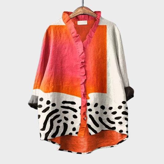 Éléonore | Blouse Fluide à Motif Élégant