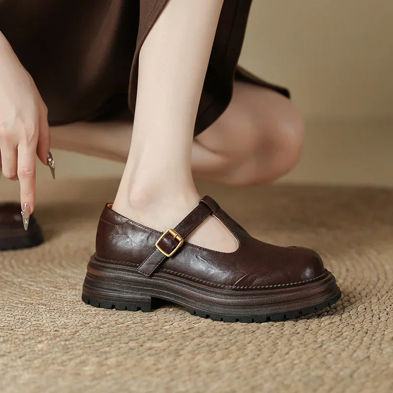 Mary Janes - Élégante Chaussure en Cuir