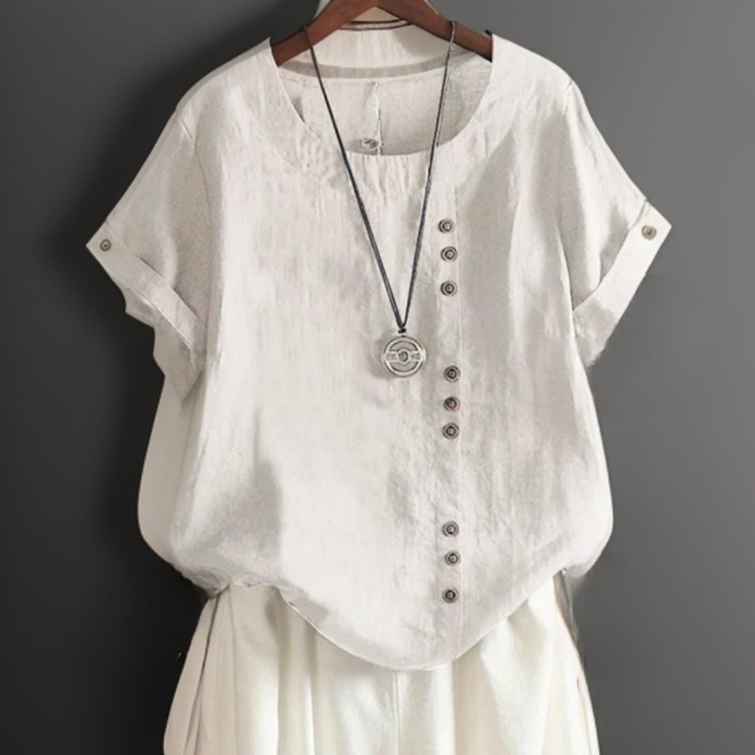Isla - T-Shirt Chic Avec Boutons